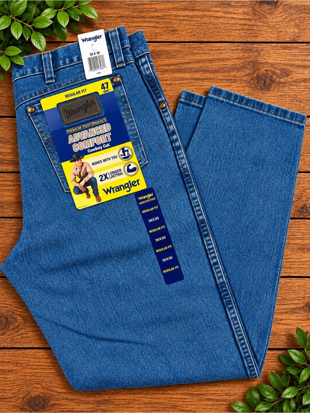 Wrangler Men’s Blue Relaxed Fit Jeans 36/30